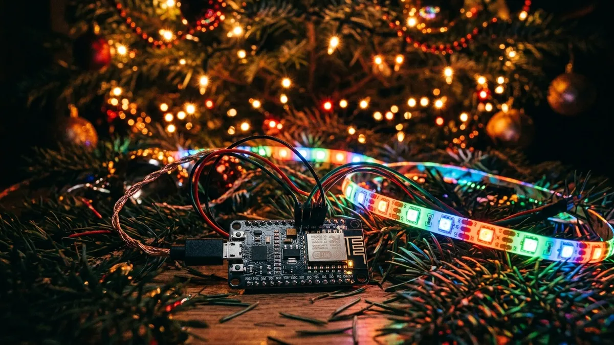 Custom Indoor Christmas Tree Lighting with ESP8266 and WLED